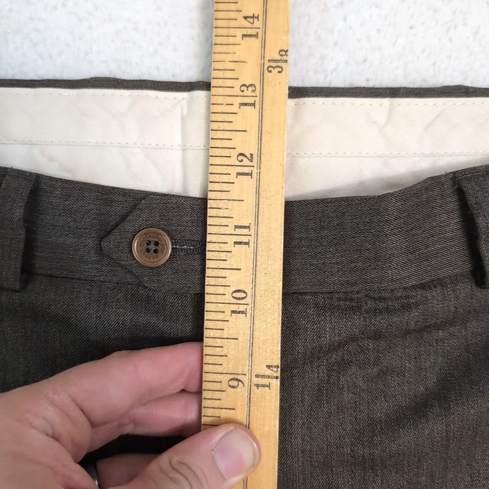 Brooks Brothers Pants Men 40x30 Madison Fit Wool Dress Green Flat Front Trousers